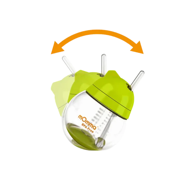 بطری شیر و آشامیدنی نی دار بدون دسته کودک momma